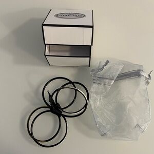 Cabachon bangle bracelets. Set of 5, with pouch and gift box. Brand new.